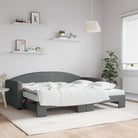2-in-1 Slaapbank voor in woonkamer of slaapkamer - Donkergrijs / 90 x 200 cm / met onderschuifbed en matras - Bedden &