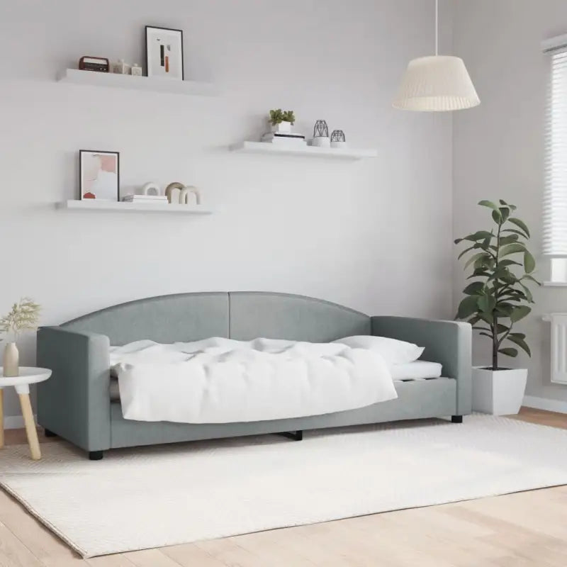 2-in-1 Slaapbank voor in woonkamer of slaapkamer - Lichtgrijs / 80 x 200 cm / zonder matras - Bedden & bedframes