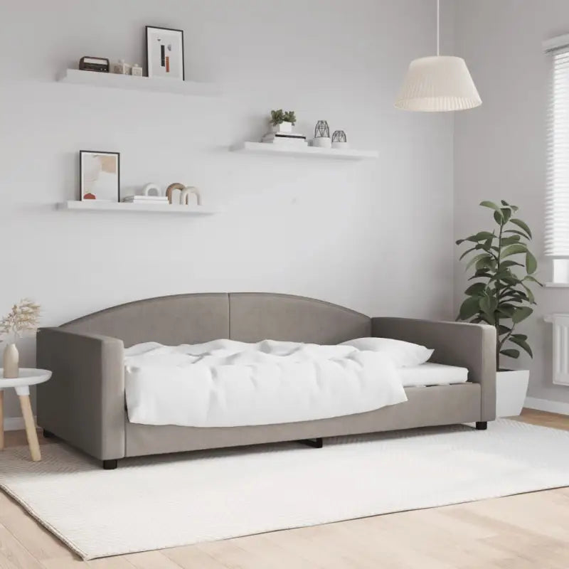 2-in-1 Slaapbank voor in woonkamer of slaapkamer - Taupe / 100 x 200 cm / zonder matras - Bedden & bedframes