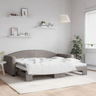 2-in-1 Slaapbank voor in woonkamer of slaapkamer - Taupe / 90 x 200 cm / met onderschuifbed - Bedden & bedframes