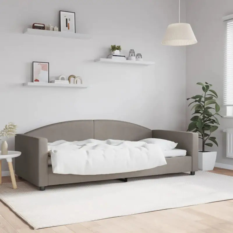 2-in-1 Slaapbank voor in woonkamer of slaapkamer - Taupe / 90 x 200 cm / zonder matras - Bedden & bedframes