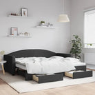 2-in-1 Slaapbank voor in woonkamer of slaapkamer - Zwart / 90 x 200 cm / met onderschuifbed en lade - Bedden & bedframes