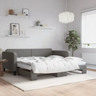 2-in-1 Slaapbank voor Woon- of Slaapkamer - Donkergrijs / 100 x 200 cm / met onderschuifbed en matras - Bedden &