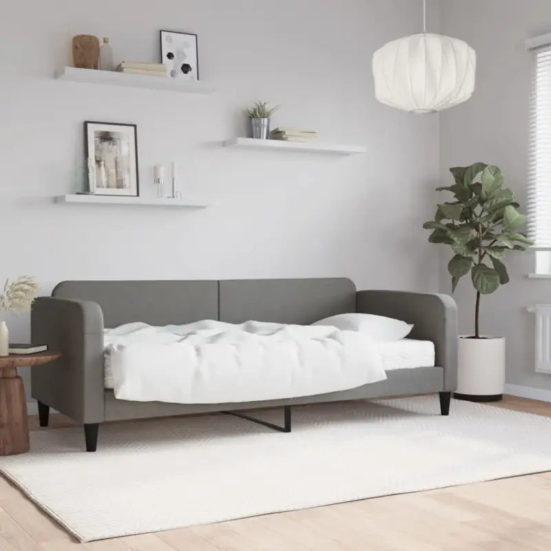 2-in-1 Slaapbank voor Woon- of Slaapkamer - Donkergrijs / 80 x 200 cm / met matras - Bedden & bedframes