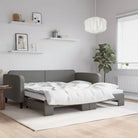 2-in-1 Slaapbank voor Woon- of Slaapkamer - Donkergrijs / 90 x 190 cm / met onderschuifbed - Bedden & bedframes