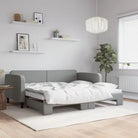 2-in-1 Slaapbank voor Woon- of Slaapkamer - Lichtgrijs / 90 x 200 cm / met onderschuifbed - Bedden & bedframes