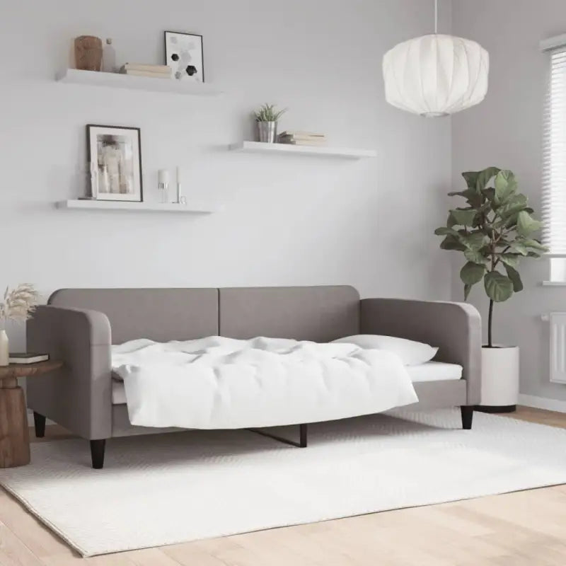 2-in-1 Slaapbank voor Woon- of Slaapkamer - Taupe / 100 x 200 cm / zonder matras - Bedden & bedframes