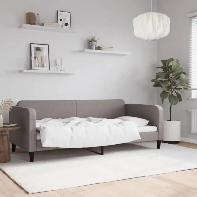 2-in-1 Slaapbank voor Woon- of Slaapkamer - Taupe / 90 x 200 cm / zonder matras - Bedden & bedframes