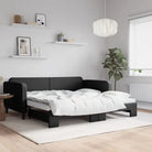 2-in-1 Slaapbank voor Woon- of Slaapkamer - Zwart / 100 x 200 cm / met onderschuifbed - Bedden & bedframes