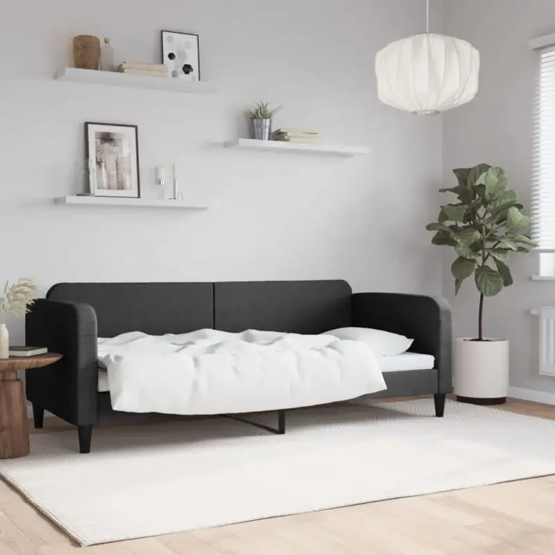 2-in-1 Slaapbank voor Woon- of Slaapkamer - Zwart / 80 x 200 cm / zonder matras - Bedden & bedframes