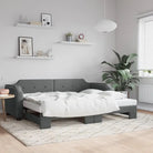 2-in-1 Slaapbank voor Woonkamer en Slaapkamer - Donkergrijs / 80 x 200 cm / met onderschuifbed - Bedden & bedframes