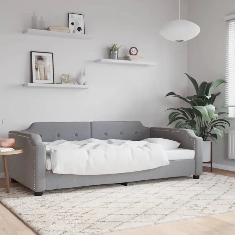 2-in-1 Slaapbank voor Woonkamer en Slaapkamer - Lichtgrijs / 100 x 200 cm / zonder matras - Bedden & bedframes