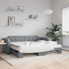 2-in-1 Slaapbank voor Woonkamer en Slaapkamer - Lichtgrijs / 100 x 200 cm / met onderschuifbed - Bedden & bedframes