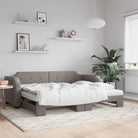 2-in-1 Slaapbank voor Woonkamer en Slaapkamer - Taupe / 100 x 200 cm / met onderschuifbed en matras - Bedden & bedframes