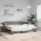2-in-1 Slaapbank voor Woonkamer en Slaapkamer - Taupe / 80 x 200 cm / met onderschuifbed - Bedden & bedframes