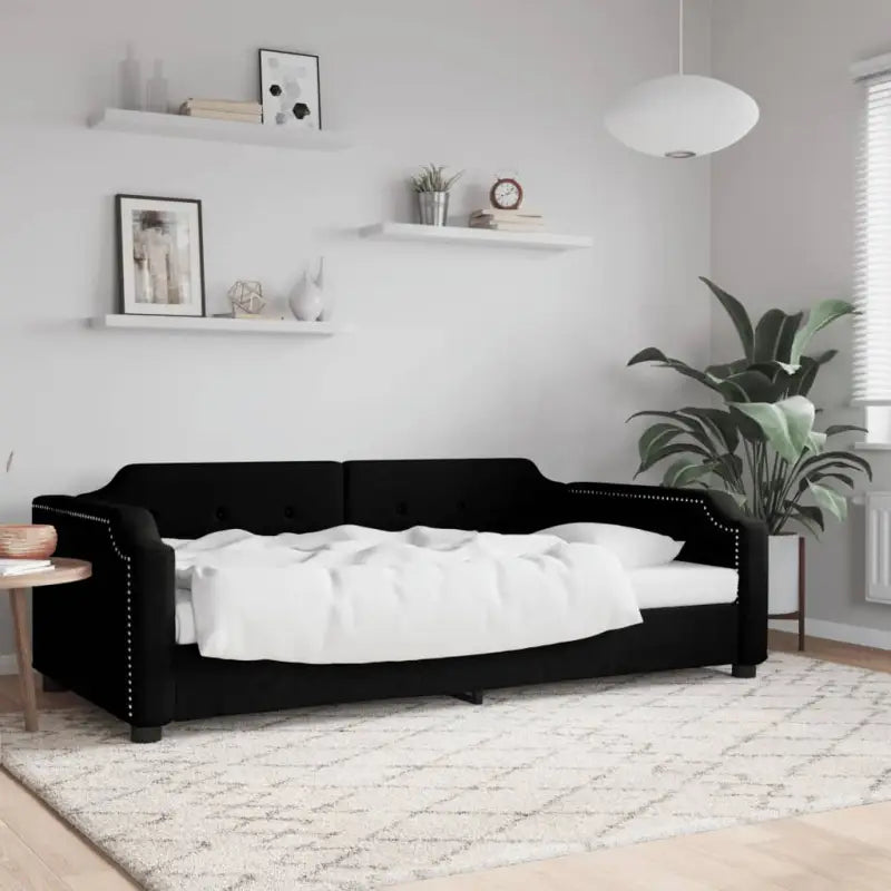 2-in-1 Slaapbank voor Woonkamer en Slaapkamer - Zwart / 100 x 200 cm / zonder matras - Bedden & bedframes