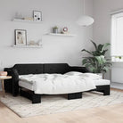 2-in-1 Slaapbank voor Woonkamer en Slaapkamer - Zwart / 100 x 200 cm / met onderschuifbed - Bedden & bedframes
