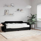 2-in-1 Slaapbank voor Woonkamer en Slaapkamer - Zwart / 80 x 200 cm / met matras - Bedden & bedframes