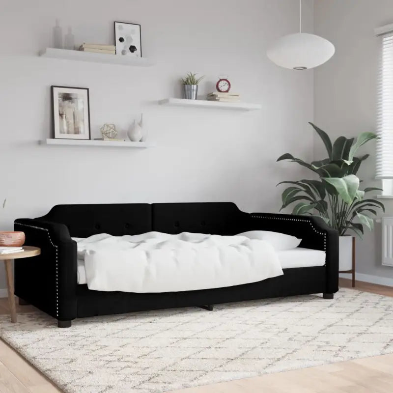 2-in-1 Slaapbank voor Woonkamer en Slaapkamer - Zwart / 80 x 200 cm / zonder matras - Bedden & bedframes