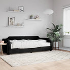 2-in-1 Slaapbank voor Woonkamer en Slaapkamer - Zwart / 90 x 200 cm / met matras - Bedden & bedframes