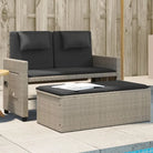 2-in-1 Tuinbank met poly Rattan en Wasbare Hoezen - Lichtgrijs / 1 - Tuinbanken