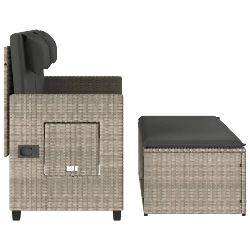 2-in-1 Tuinbank met poly Rattan en Wasbare Hoezen - Tuinbanken