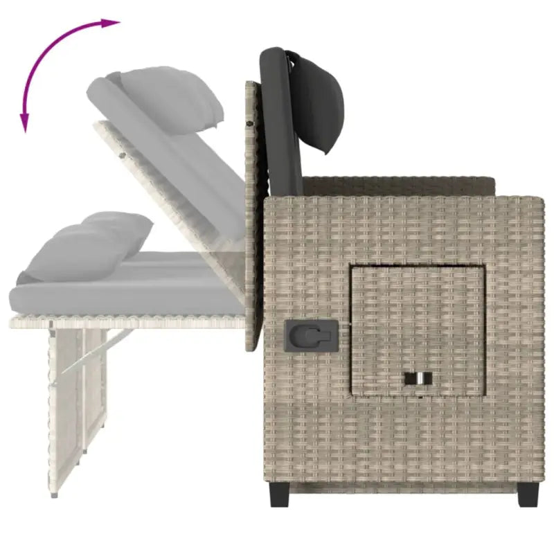 2-in-1 Tuinbank met poly Rattan en Wasbare Hoezen - Tuinbanken