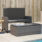 2-in-1 tuinbank van gepoedercoat staal en poly rattan met comfortabele zitervaring - Grijs / 1 - Tuinbanken