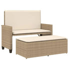 2-in-1 tuinbank van gepoedercoat staal en poly rattan met comfortabele zitervaring - Tuinbanken