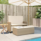 2-in-1 tuinbank van gepoedercoat staal en poly rattan met comfortabele zitervaring - Tuinbanken