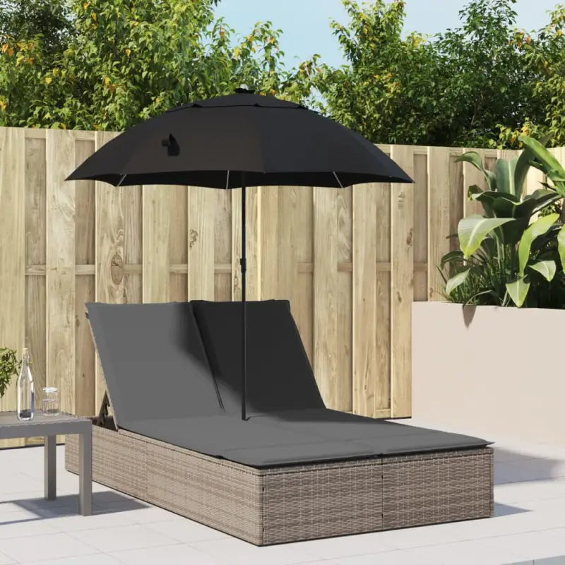 2-persoons ligbed met poly rattan voor een comfortabele zitervaring - Grijs / 1 - Ligstoelen