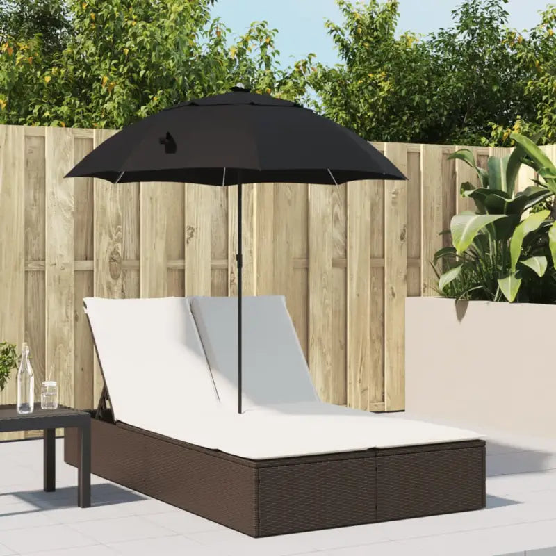 2-persoons ligbed met poly rattan voor een comfortabele zitervaring - Bruin / 1 - Ligstoelen