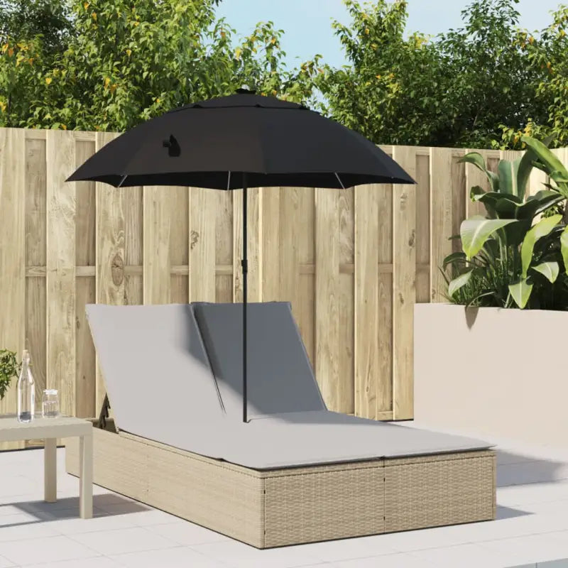 2-persoons ligbed met poly rattan voor een comfortabele zitervaring - Beige en grijs / 1 - Ligstoelen