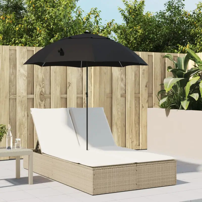 2-persoons ligbed met poly rattan voor een comfortabele zitervaring - beige en crèmekleurig / 1 - Ligstoelen