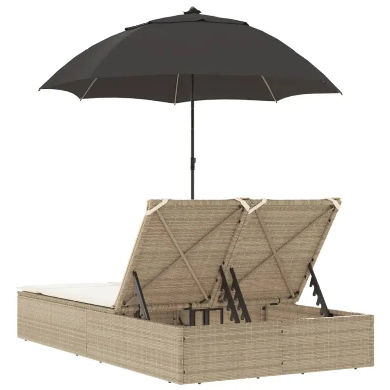2-persoons ligbed met poly rattan voor een comfortabele zitervaring - Ligstoelen