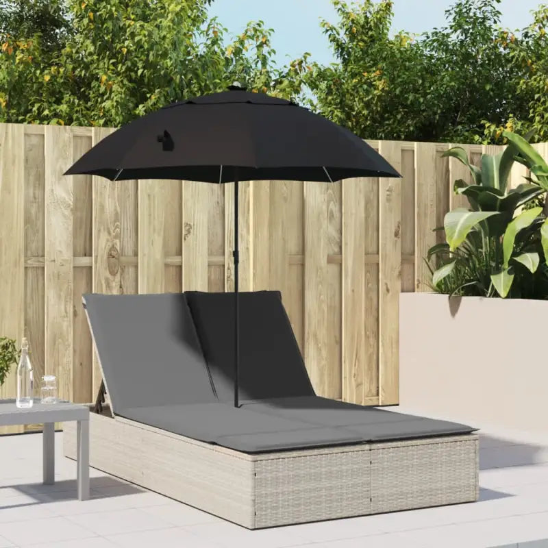 2-persoons ligbed met poly rattan voor een comfortabele zitervaring - Lichtgrijs / 1 - Ligstoelen