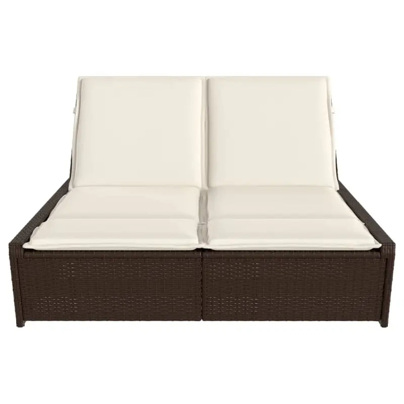2-persoons ligbed van poly rattan met wasbare hoes voor buitengebruik - Ligstoelen