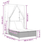 2 persoons ligbed van poly rattan met wasbare hoes voor buitengebruik - Ligstoelen