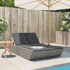 2-persoons ligbed van poly rattan met wasbare hoes voor buitengebruik - Grijs / 1 - Ligstoelen