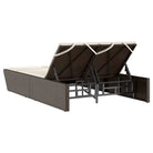 2-persoons ligbed van poly rattan met wasbare hoes voor buitengebruik - Ligstoelen