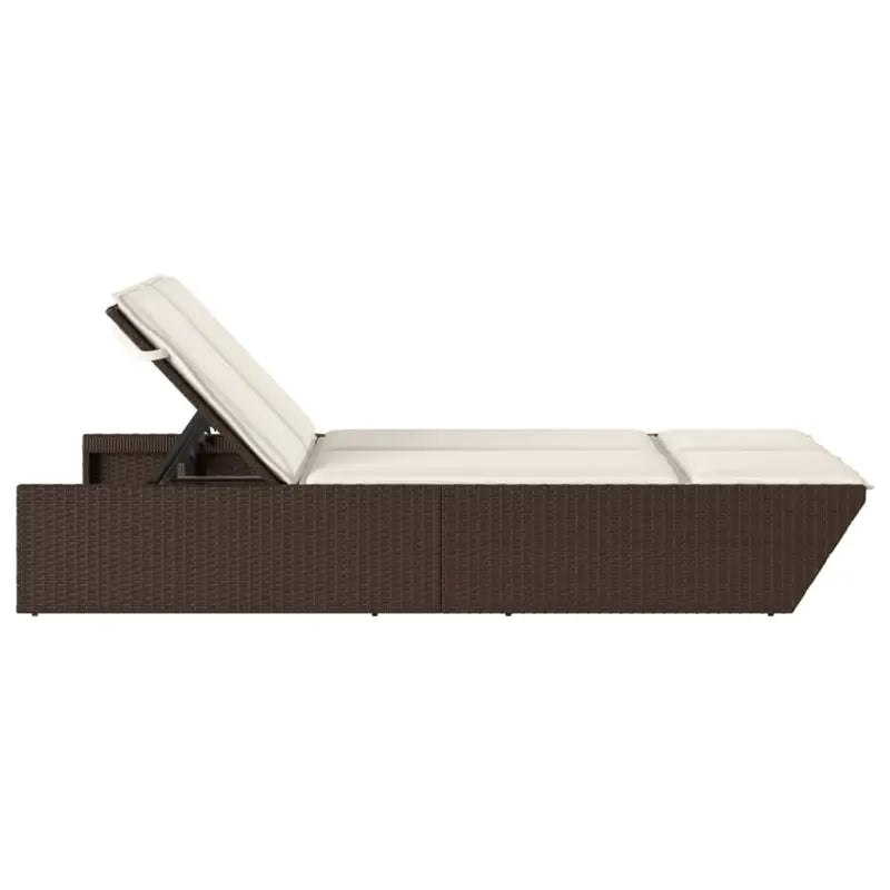 2-persoons ligbed van poly rattan met wasbare hoes voor buitengebruik - Ligstoelen
