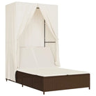 2 persoons ligbed van poly rattan met wasbare hoes voor buitengebruik - Ligstoelen