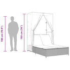 2 persoons ligbed van poly rattan met wasbare hoes voor buitengebruik - Ligstoelen