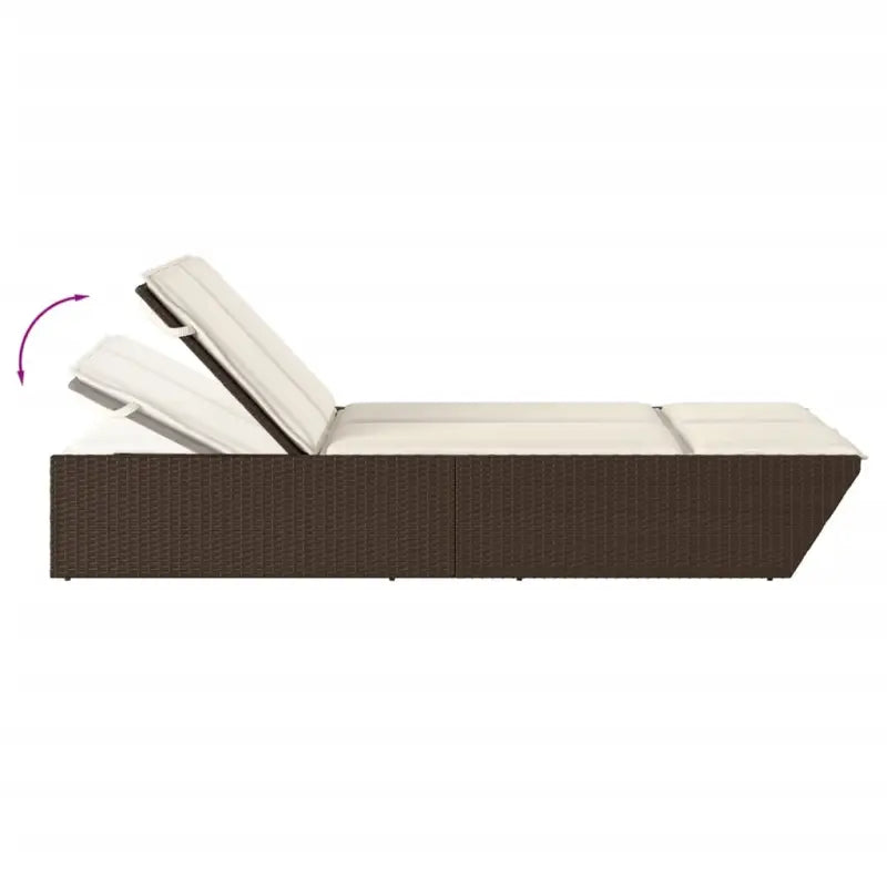 2-persoons ligbed van poly rattan met wasbare hoes voor buitengebruik - Ligstoelen