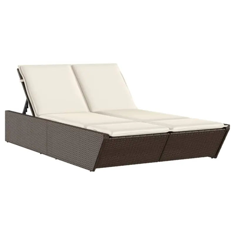 2-persoons ligbed van poly rattan met wasbare hoes voor buitengebruik - Ligstoelen