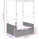 2-persoons ligbed van poly rattan met wasbare hoes voor buitenplezier - Ligstoelen