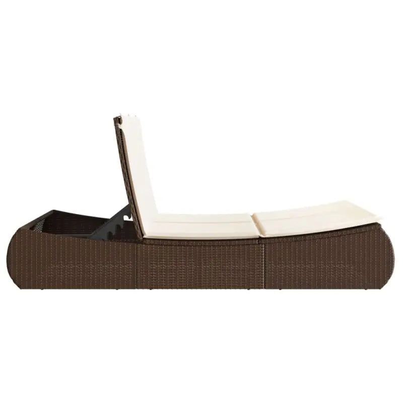 2-persoons ligbed van poly rattan met wasbare hoes voor buitenplezier - Ligstoelen
