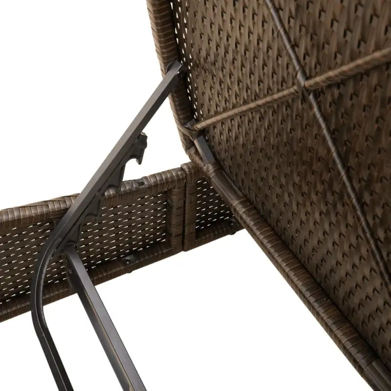 2-persoons ligbed van poly rattan met wasbare hoes voor buitenplezier - Ligstoelen