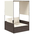 2-persoons ligbed van poly rattan met wasbare hoes voor buitenplezier - Ligstoelen