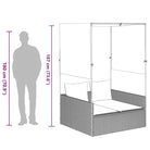 2-persoons ligbed van poly rattan met wasbare hoes voor buitenplezier - Ligstoelen